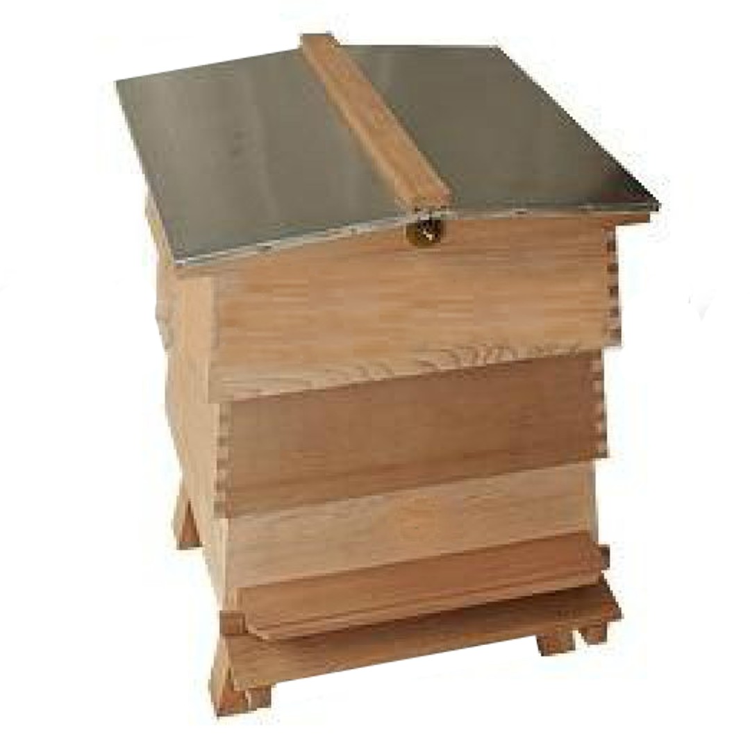Cedar WBC Beehive Outer Casing with 2 Lifts, Open Mesh Floor and Gabled Roof